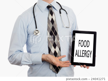 Doctor holding tablet - Food allergy Doctor holding tablet - Food allergy 24041271