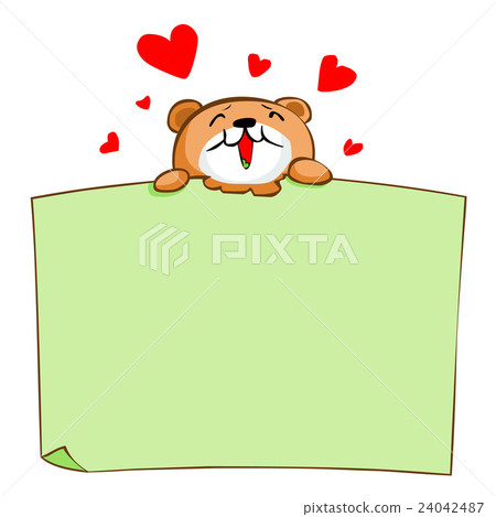 Cute brown bear enjoy eat blank board vector Cute brown bear enjoy eat blank board vector 24042487