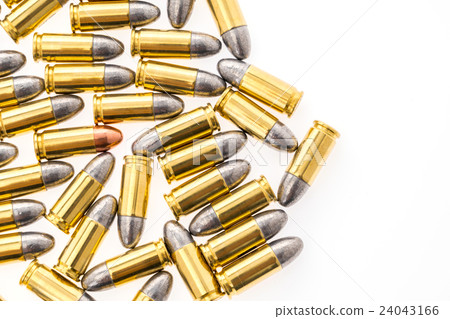 9mm bullet for gun on white background 24043166