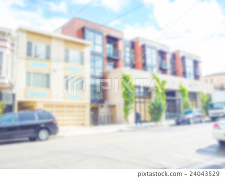 Abstract blur of car on road . 24043529