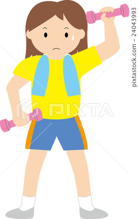 做啞鈴練習的女性 做啞鈴練習的女性 24043993