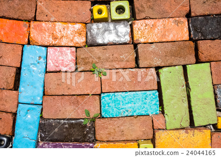 colorful ceramic brick wall colorful ceramic brick wall 24044165