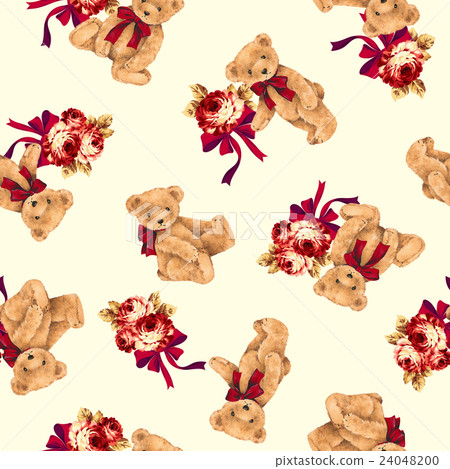 Beautiful bear and bouquet Beautiful bear and bouquet 24048200