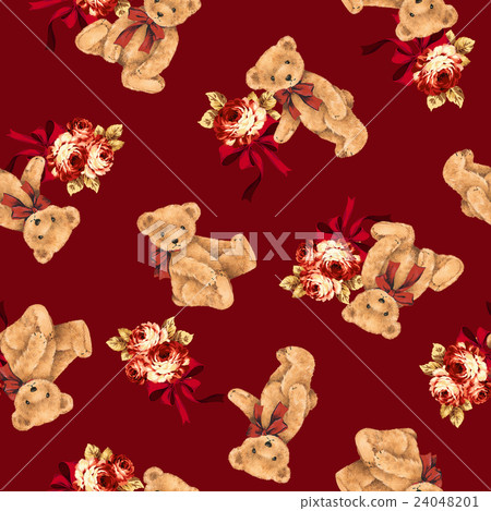 Beautiful bear and bouquet Beautiful bear and bouquet 24048201