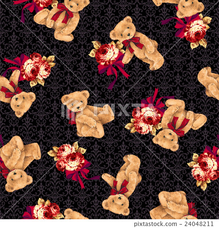 Beautiful bear and bouquet 24048211