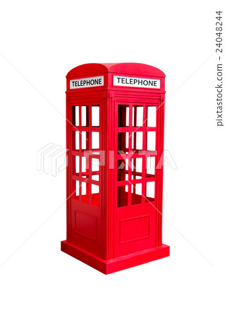 red callbox isolated on white background red callbox isolated on white background 24048244