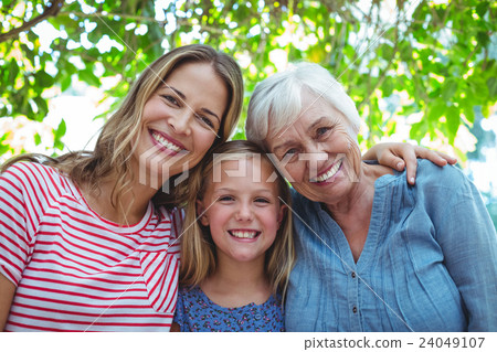 Portrait of happy family with granny Portrait of happy family with granny 24049107