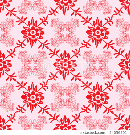 Seamless pattern with ornamental flowers 24056301