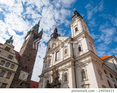 Black Tower and church in Klatovy Black Tower and church in Klatovy 24056415
