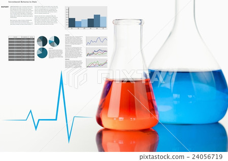 Composite image of flask heartbeat and graph 24056719