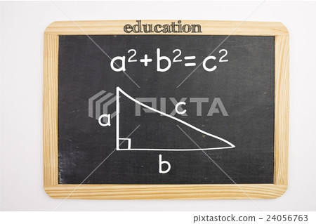 Trigonometry problem on chalkboard 24056763