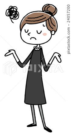 Woman in mourning: worried 24057200