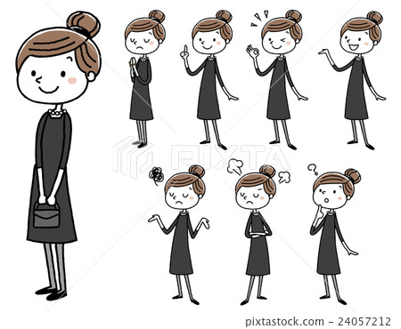 Women in mourning: pose variation 24057212