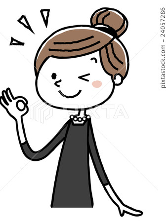Women in mourning: OK sign Women in mourning: OK sign 24057286