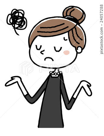 Woman in mourning: worried 24057288