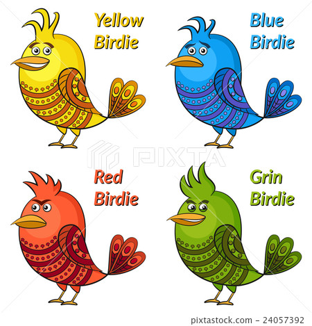 Colorful Funny Birds Set 24057392