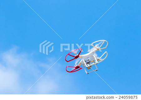 Drone unmanned aerial vehicle radio pilot aircraft Quad Cotter sky blue sky character space 24059875