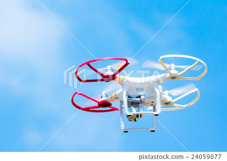 Drone unmanned aerial vehicle radio pilot aircraft Quad Cotter sky blue sky character space 24059877