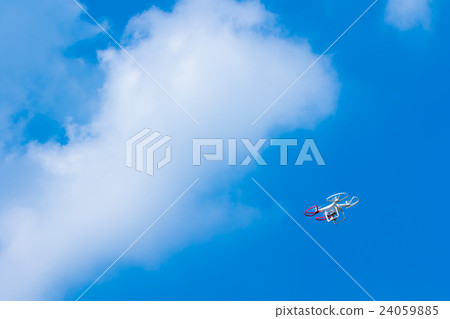 Drone unmanned aerial vehicle radio pilot aircraft Quad Cotter sky blue sky character space 24059885