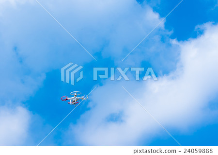 Drone unmanned aerial vehicle radio pilot aircraft Quad Cotter sky blue sky character space 24059888