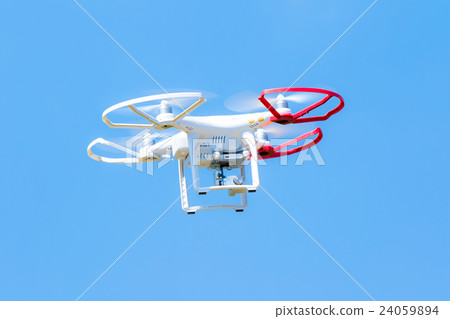 Drone unmanned aerial vehicle radio pilot aircraft Quad Cotter sky blue sky character space 24059894