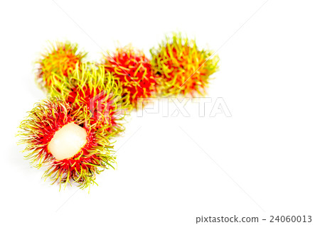 Fresh rambutan sweet fruit on white background Fresh rambutan sweet fruit on white background 24060013