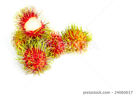 Fresh rambutan sweet fruit on white background Fresh rambutan sweet fruit on white background 24060017