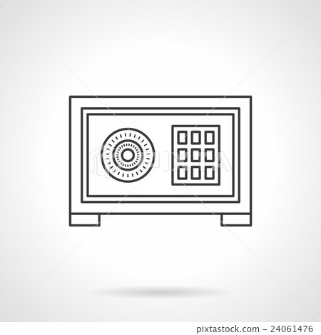 Home safe box flat line vector icon 24061476