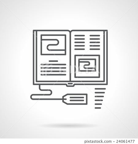 Selling books flat line vector icon 24061477