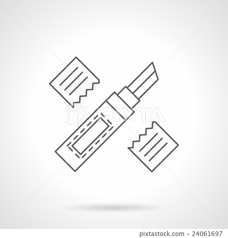 Stationery knife flat line vector icon 24061697