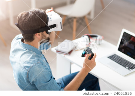Involved man laying video games 24061836