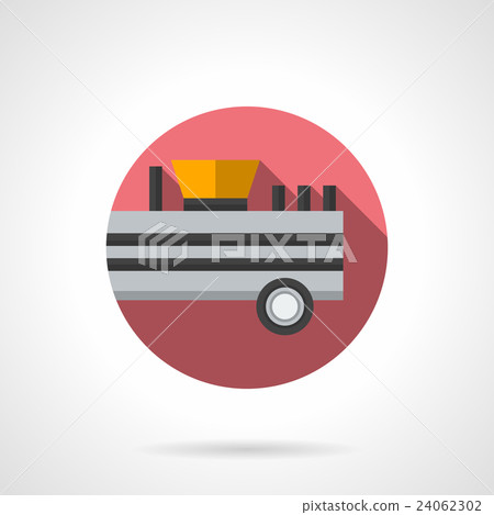 Farming fertilizer trailer flat color vector icon Farming fertilizer trailer flat color vector icon 24062302
