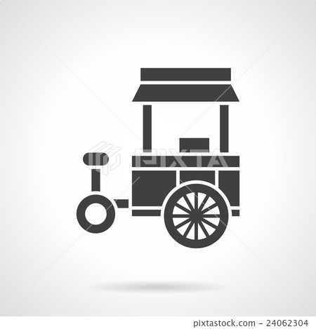 Street food trade cart glyph style vector icon Street food trade cart glyph style vector icon 24062304