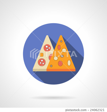 Pizza menu flat color design vector icon 24062321