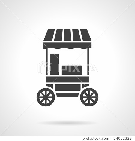 Cotton candy cart glyph style vector icon 24062322