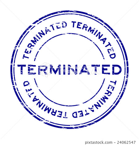 Grunge blue round terminate rubber stamp Grunge blue round terminate rubber stamp 24062547