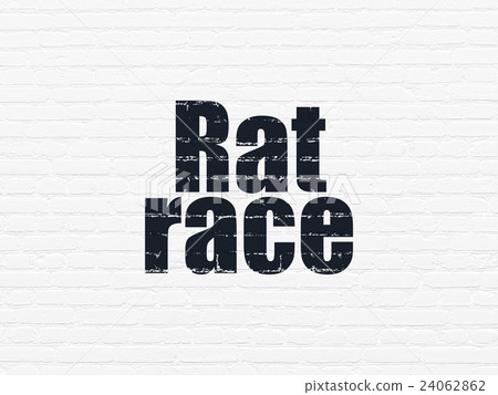 Business concept: Rat Race on wall background 24062862