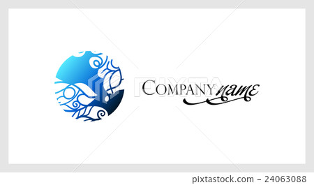 Beautiful mosaic lace logo in stamp style 24063088