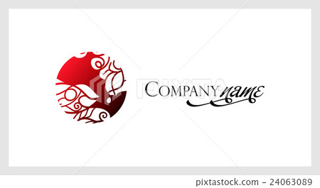 Beautiful mosaic lace logo in stamp style 24063089