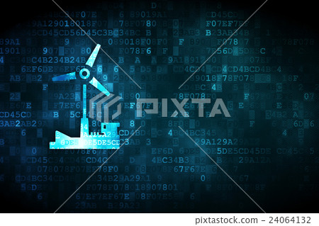 Manufacuring concept: Windmill on digital Manufacuring concept: Windmill on digital 24064132