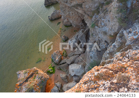 Sea coastline from above view on cliff Sea coastline from above view on cliff 24064133