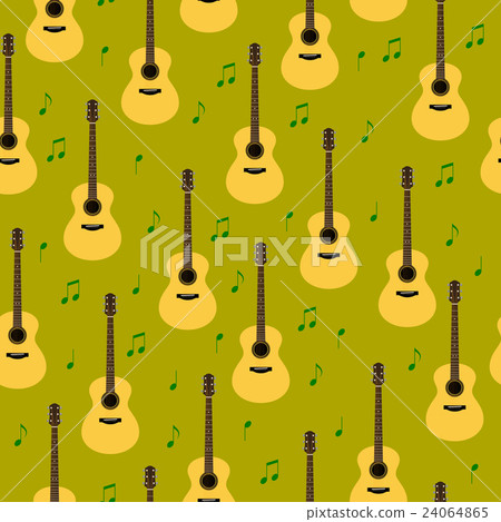 Vector seamless pattern with guitars - Stock Illustration [24064865 ...