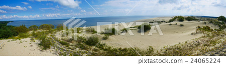 panoramic view of sand dune and sea 24065224