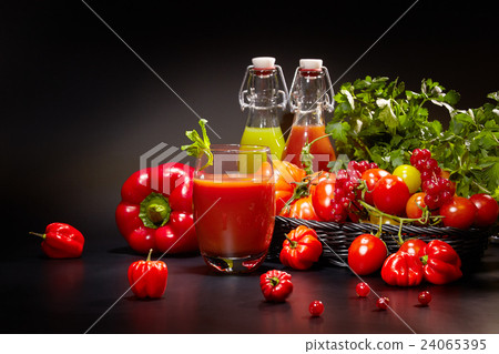 fresh juice, mix vegetable, tomato drinks fresh juice, mix vegetable, tomato drinks 24065395
