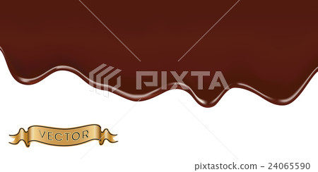 Vector illustration of melted chocolate dripping 24065590