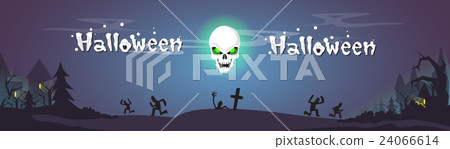 Happy Halloween Zombie Skull Dead Skeleton Party 24066614