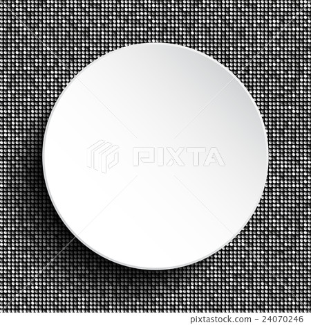 Vector white circle on silver sequins background .  24070246