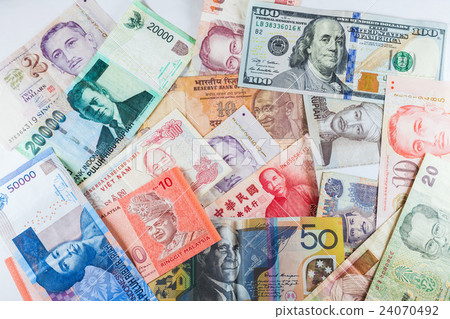 Multiple Currency banknote as colorful background Multiple Currency banknote as colorful background 24070492