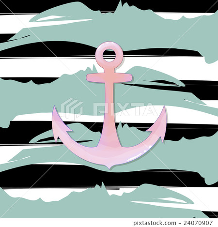 Vector anchor icon isolated on striped background 24070907