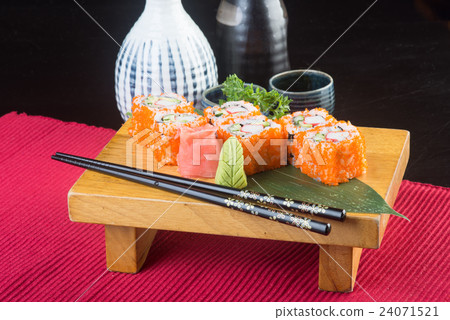 japanese cuisine. sushi on the background japanese cuisine. sushi on the background 24071521